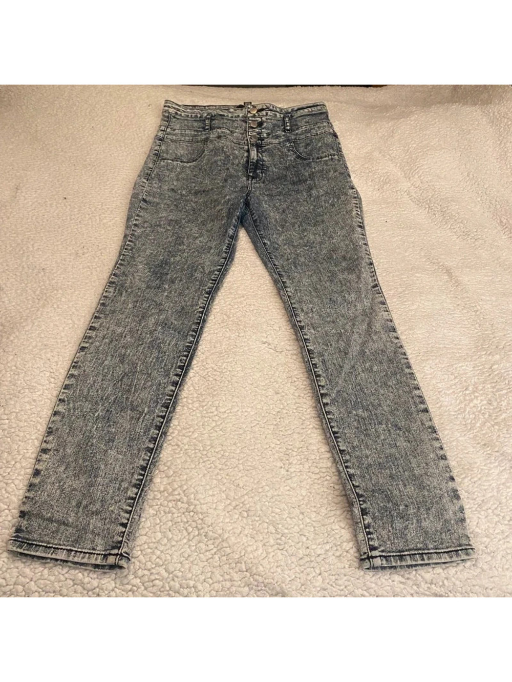 Refuge Hi-Waist Super Skinny Acid Wash Jeans Size 14 Stretch